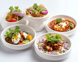 Delicious assorted Indian dishes in bowls.