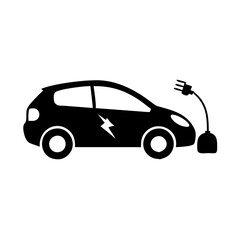 Fototapeta premium electric car icon, electric car silhouette vector illustration-simple silhouette illustration of electric car, perfect for electric car logos and icons