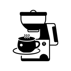 coffee maker icon, coffee maker silhouette vector illustration-simple silhouette illustration of coffee maker, perfect for coffee maker logos and icons
