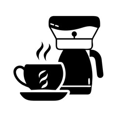 coffee maker icon, coffee maker silhouette vector illustration-simple silhouette illustration of coffee maker, perfect for coffee maker logos and icons
