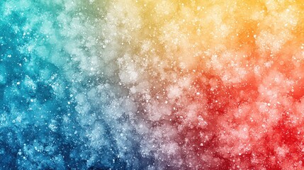Fototapeta premium Vibrant abstract background with a mix of colours and textures. A blend of cool blues and warm oranges and reds with a speckled, almost snowy, effect