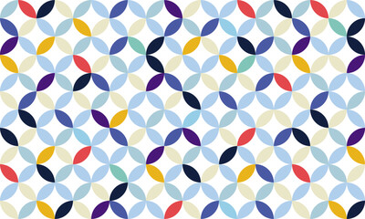 Repeating pattern. Traditional Japanese pattern "Shippou". Colorful. Transparent. Suitable for backgrounds, wrapping paper and greeting cards.
