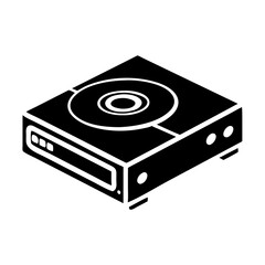 Fototapeta premium cd dvd player icon, cd dvd player silhouette vector illustration-simple silhouette illustration of cd dvd player, perfect for cd dvd player logos and icons
