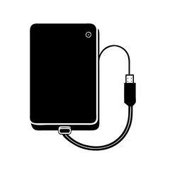 external hard drive icon, external hard drive silhouette vector illustration-simple silhouette illustration of external hard drive, perfect for external hard drive logos and icons