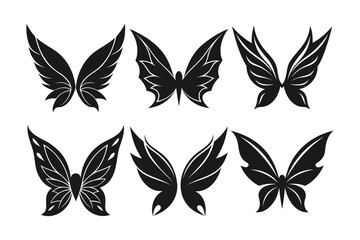 butterfly silhouettes in a simple black and white design