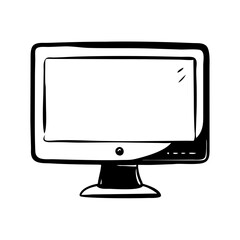 monitor screen icon, monitor screen silhouette vector illustration-simple silhouette illustration of monitor screen, perfect for monitor screen logos and icons