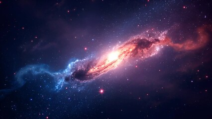 Obraz premium“Colorful Spiral Galaxy in Deep Space with Stars and Nebula”