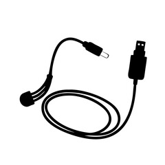 charging cable icon, charging cable silhouette vector illustration-simple silhouette illustration of charging cable, perfect for charging cable logos and icons