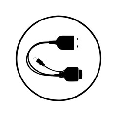 charging cable icon, charging cable silhouette vector illustration-simple silhouette illustration of charging cable, perfect for charging cable logos and icons