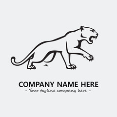 Phanter illustration black and white for logo company vector image
