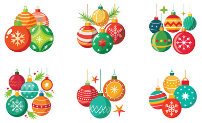 set of Christmas ornaments