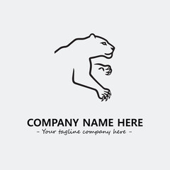 Phanter illustration black and white for logo company vector image
