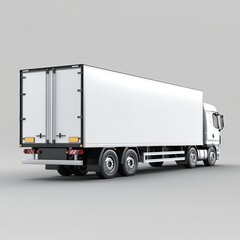 Haulage truck with branding space on trailer, mockup for advertisement