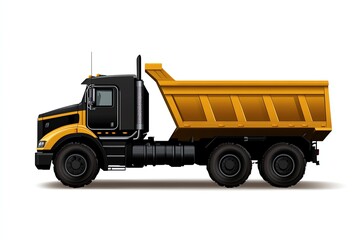a mining haulage truck clipart, heavyduty ore mover, realistic style, isolated on white background