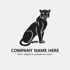 Phanter illustration black and white for logo company vector image
