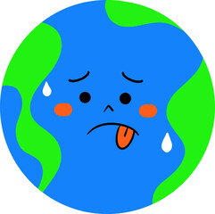 Fototapeta premium Sick Earth Character