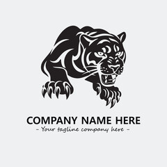 Phanter illustration black and white for logo company vector image
