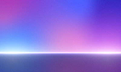 Soft neon gradient studio room, abstract background pattern, walls and floor reflect neon lights, soft grainy texture vintage style, technology connected blue-pink background. Future technology.