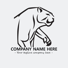 Phanter illustration black and white for logo company vector image
