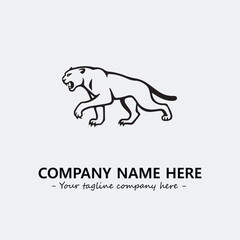 Phanter illustration black and white for logo company vector image
