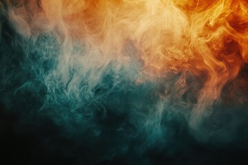 Fototapeta premium Abstract artwork featuring blended vibrant colors and swirling cloud formations