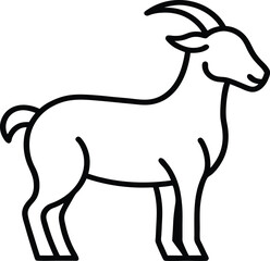 Goat outline vector illustration