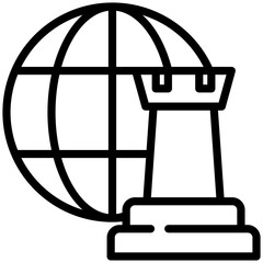 Global strategy icon for strategy and management, website, application, printing, document, poster design, etc