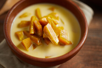 Poached Pumpkin in Coconut Milk