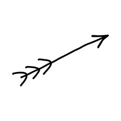 Cupid arrow in doodle style. Hand drawn cupid arrow, perfect for symbolizing love and romance on Valentines Day. Ideal cupid arrow design for decorations and greeting cards celebrating affection
