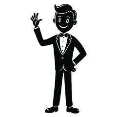 man in a tuxedo giving the thumbs up