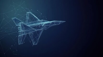 Digital Fighter Jet Flight, Network Background, Technology Concept