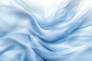 Fototapeta premium Light Blue Flowing Fabric Draped with Gentle Waves