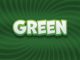 3d green editable text effect. Vector editable text effect	