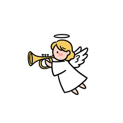 Angel playing trumpet for Easter celebration  