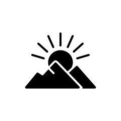 Sun Rising Over Mountains - Symbolizing New Beginnings and Growth Icon