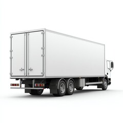 a box trailer clipart, enclosed transport unit, industrial vector design, isolated on white background