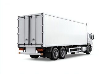 a cargo trailer truck clipart, freight logistics icon, flat modern style, neutral colors, isolated on white background