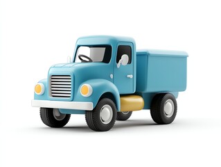 Fototapeta premium a children s book haulage truck clipart, educational toy style, soft tones, isolated on white background