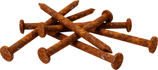 Close up of Rusty Nails Corroded Metal Texture Construction Hardware Vintage Industrial Image