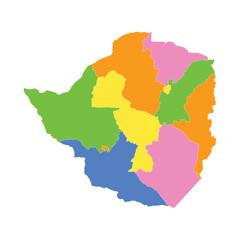 Zimbabwe Color Area Map