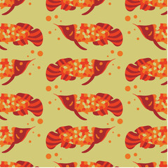 Background Batik Vector Animal Pattern Vector