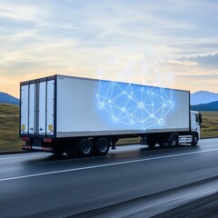 Smart trailer with tracking device overlay, IoT in logistics