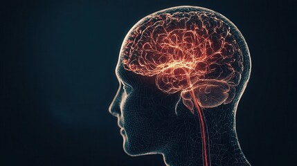 3D brain scan model with seizure pathways highlighted, neurologist explaining