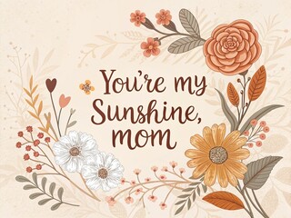 Celebrate Mother's Day with an elegant boho design featuring earthy tones and a heartfelt message for moms in a floral wreath setting