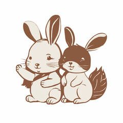 Fototapeta premium easter bunny with eggs