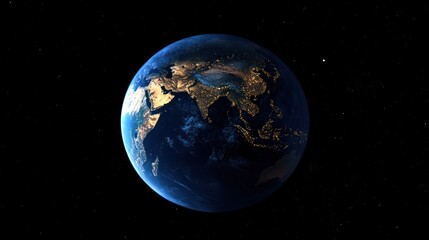 Fototapeta premium Earth from Space: A View of Asia and the Middle East