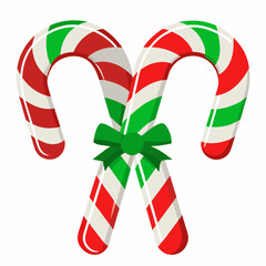 Christmas candy canes isolated on white background