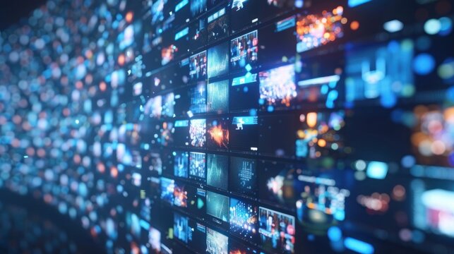 Wide angle visual digital content social networking service streaming video advertisements.