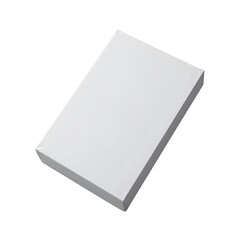 Minimal White Blank Packaging Box on White Background for Product Mockup