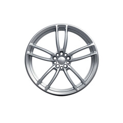 Obraz premium Silver Alloy Wheel Rim Isolated on Transparent Background